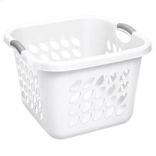 Ultra\u2122 19\" x 13-7\/8\" White Hiphold Laundry Basket