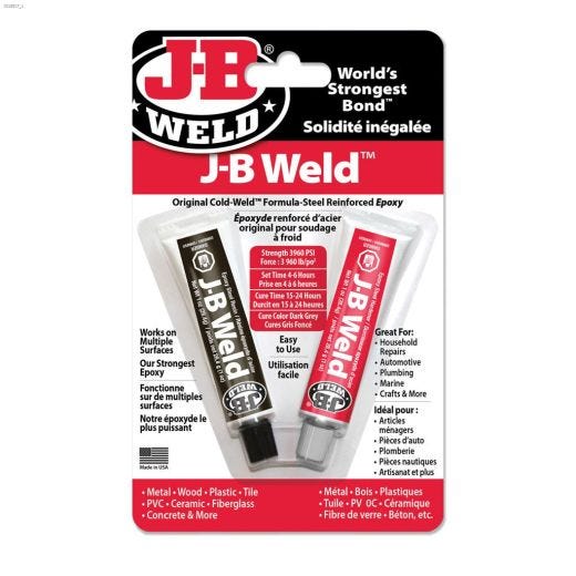 J-B Weld\u2122 1 oz Twin Tube Dark Gray Steel Reinforced Epoxy