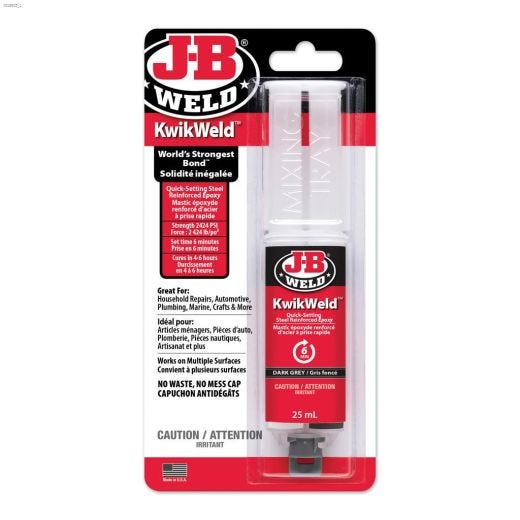 KwikWeld\u2122 25 mL Syringe Quick Setting Steel Reinforced Epoxy