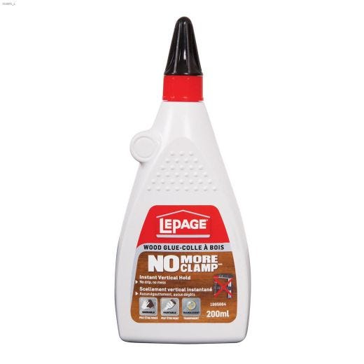 LePage\u00ae 200 mL Plastic Bottle White No More Clamp Wood Glue