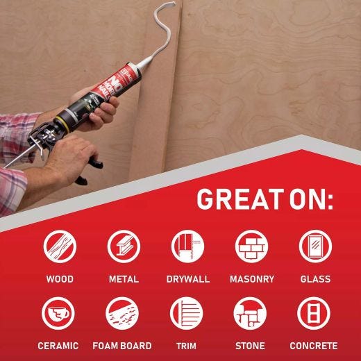 266 mL Plastic Cartridge Construction Adhesive