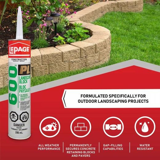 PL 600 295 mL Beige Landscape Block Adhesive