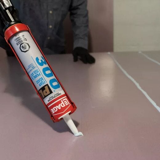 PL 300 295 mL Paper Cartridge Tan Foam Board Adhesive