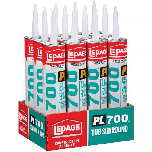PL 700 300 mL Paper Cartridge Tan Tub Surround Adhesive