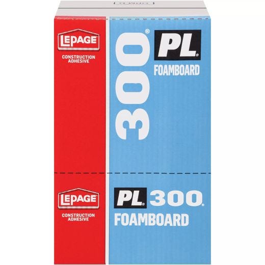 PL 300 825 mL Paper Cartridge Tan Foam Board Adhesive