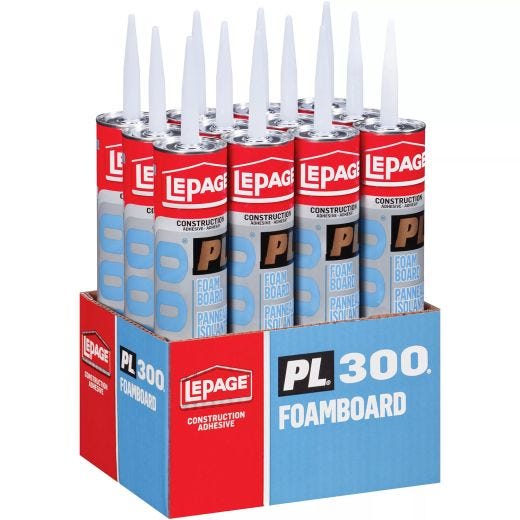 PL 300 825 mL Paper Cartridge Tan Foam Board Adhesive