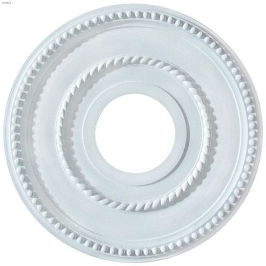 3-5\/8\" x 12\" White Rope Design\/Pearl Ceiling Medallion