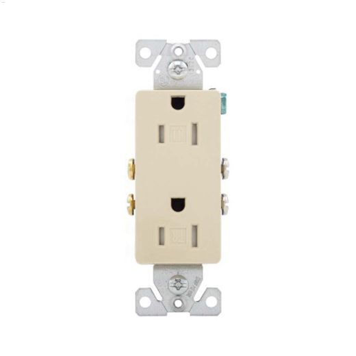 Ivory Decorator Duplex Receptacle 15A 2P\/3W