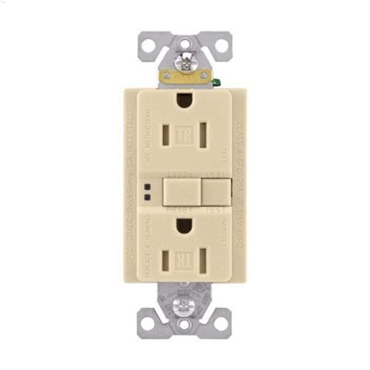 Ivory GFCI Receptacle 15A 2P\/3W