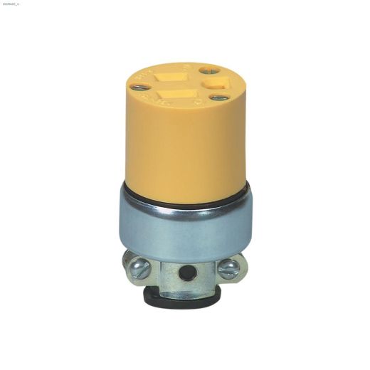 Vinyl Yellow Armoured Connector 15A 125V 2P\/3W