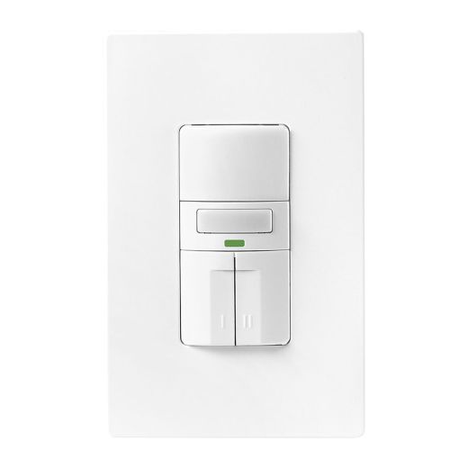 White 3-Way Motion Sensor Dual Switch With LED 120V 1P