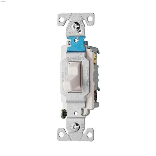 White 3-Way AC Quiet Toggle Switch 15A 120\/277V