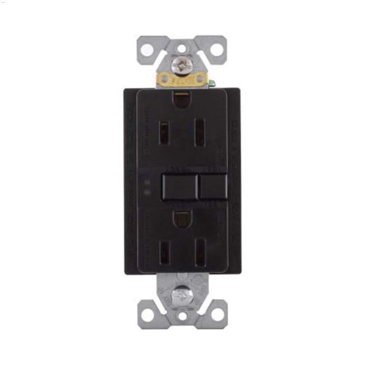 Black GFCI Receptacle 15A 2P\/3W