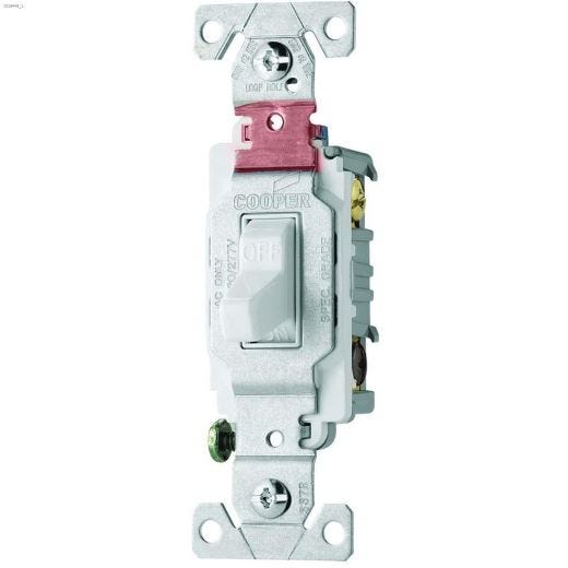 White Heavy Duty AC Quiet Toggle Switch 20A 120\/277V