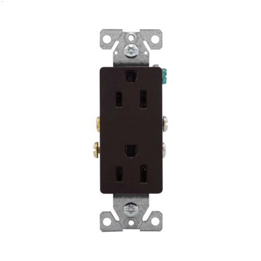 Black Decorator Duplex Receptacle 15A 2P\/3W