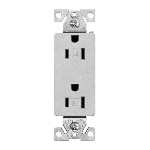 Silver Granite Duplex Receptacle 15A 2P\/3W