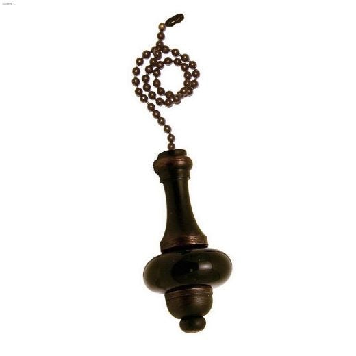 Elite 12\" Oil Rubbed Bronze\/Black Ceramic Pull Chain
