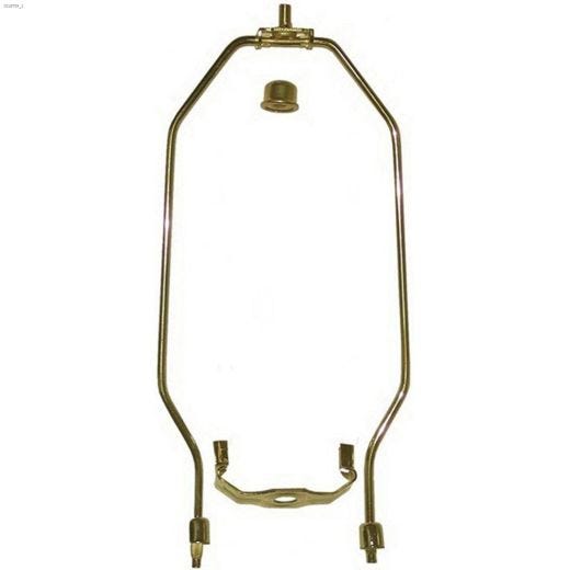 9\" Polished Brass Lamp Harp