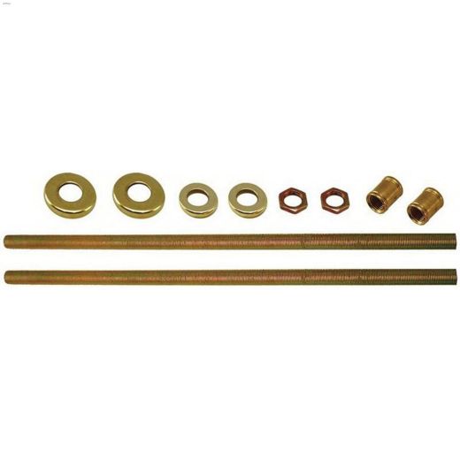 12\" Zinc\/Brass Threaded Rod With Hardware