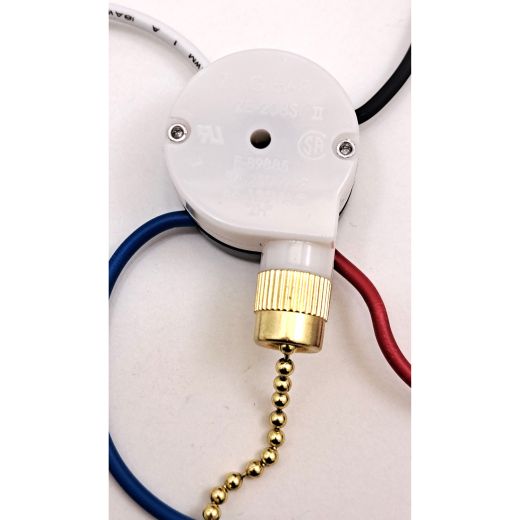 3 Speed/8 Wire Fan Switch With Pull Chain