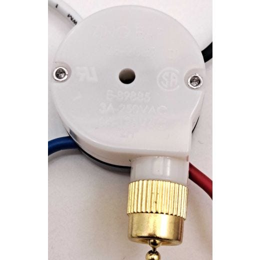 3 Speed/8 Wire Fan Switch With Pull Chain