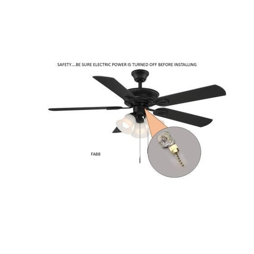 Interrupteur de ventilateur 2 fils, 3 voies et chaînette