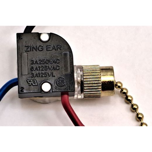 Interrupteur ventilateur/éclairage 3 fils/voies et chaînette