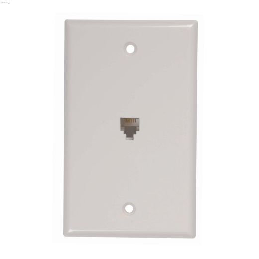 White Modular Phone Wall Plate With Jack