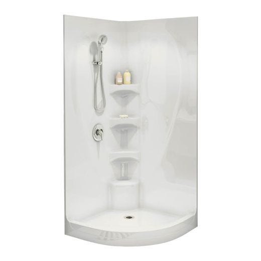 White Acrylic 3-Piece Equinox I Shower