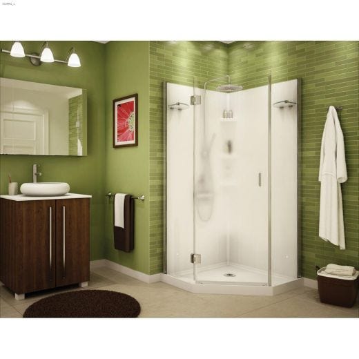 Papaya 36\" White Polystyrene 3-Piece Shower Kit