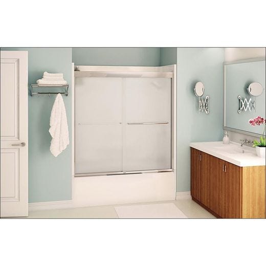 51 - 55" x 57" Chrome Mistelite 2-Panel Sliding Tub Door