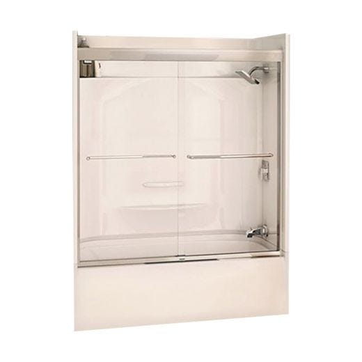 51 - 55" x 57" Chrome Clear 2-Panel Sliding Tub Door