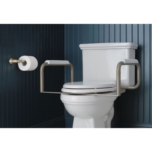 1" x 23-1/4" White Anodized Aluminum Toilet Safety Bar