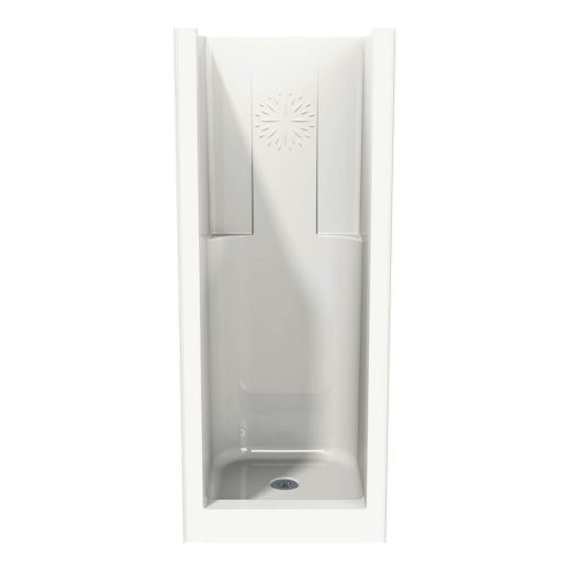 Jasmin White Fiberglass 1-Piece Shower Stall