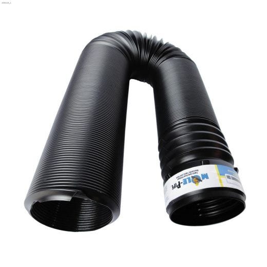 8' Black Expandable Corrugated Solid Pipe