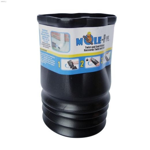 2\" x 3\" Black Twist & Seal Downspout Adapter