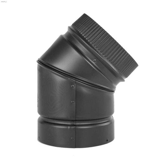 6\" x 6\" Black 45 Degree Stove Pipe Elbow