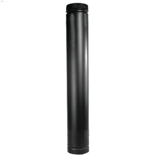 7\" x 38 - 68\" Black Telescopic Stove Pipe