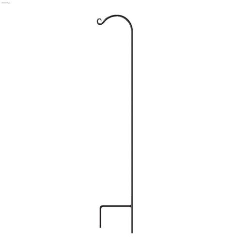 64\" Black Forged Steel Single Crook Shepherd Hook