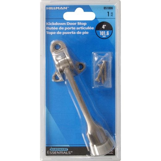 4" Satin Nickel Kickdown Door Stop