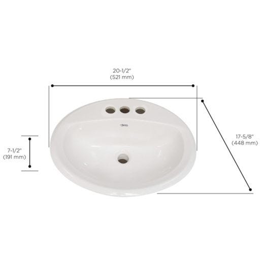 Colony 20-1/2" x 17-5/8" White Drop-In Sink