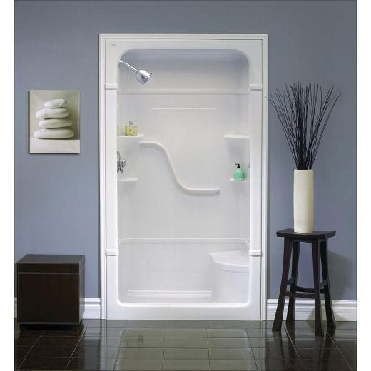 Madison 4 3-Piece Shower Left Drain Right Seat 50 x 34-1/2