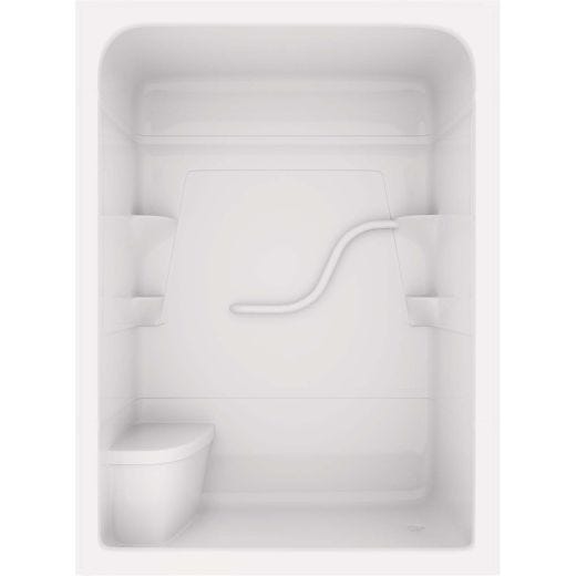 60" x 33-1/4" x 88" Blanc monobloc droit siège cabine douche