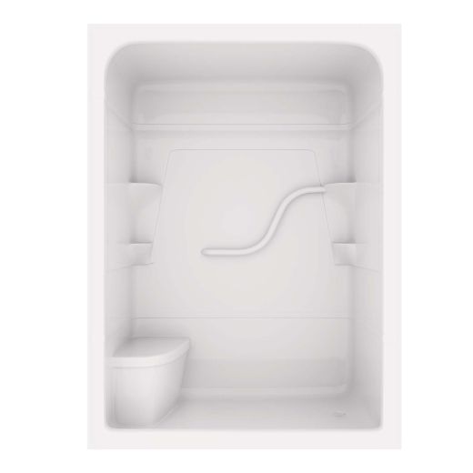 60" x 33-1/4" x 88" Blanc monobloc droit siège cabine douche