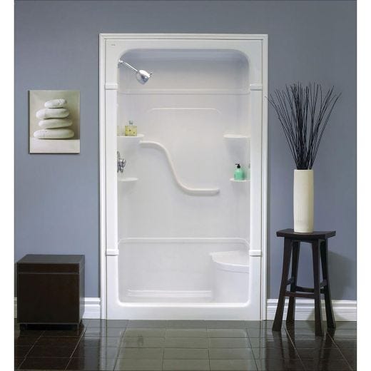 60" x 33-1/4" x 88" 1-Piece Seat Shower Stall