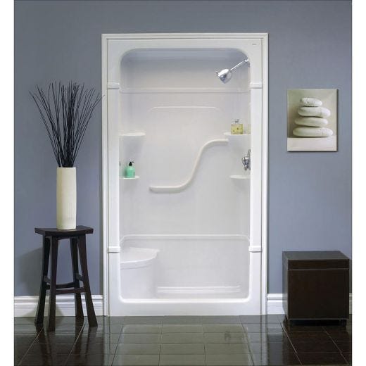 Cabine de douche avec siège 3 pièces 60" x 34-1/4" x 84-1/2"