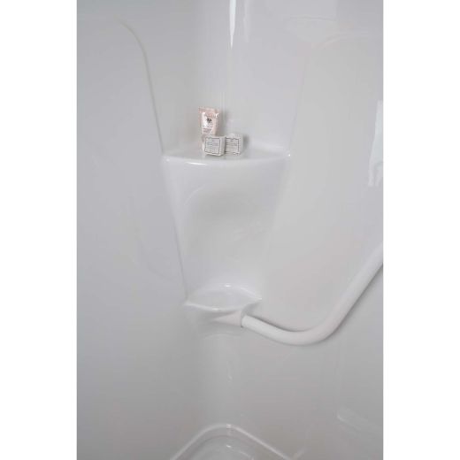 38" x 33-1/4" x 88" White 1-Piece Left Shower Stall