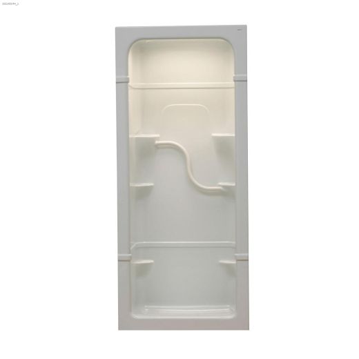 38\" x 33-1\/4\" x 88\" White 1-Piece Right Shower Stall