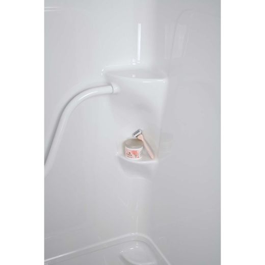 38" x 33-1/4" x 88" White 1-Piece Right Shower Stall