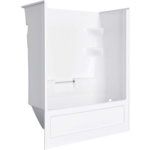 Belaire White 1-Piece Right Hand Domeless Tub Shower